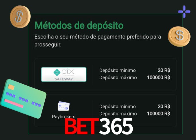 O cassino bet365 oferece uma grande variedade de métodos de pagamento